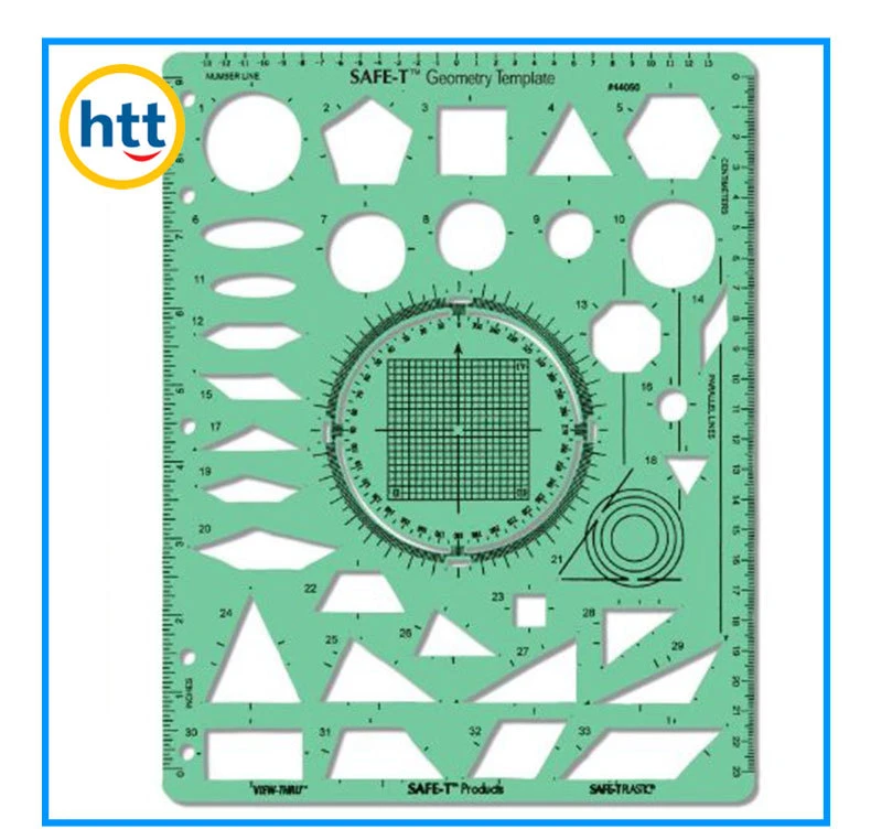 Safe-T Geometry Template with Guide School Ruler