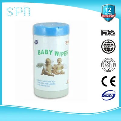 Nãotecidos especiais, pH natural, barril de plástico, desinfetante para bebês, lenço umedecido macio com embalagem ambiental